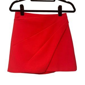 NWT - Alice+Olivia Shaylee Wrap Mini Skirt - Bright Poppy - Size 2